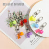 New candy-colored transparent bear keychain peach heart jewelry pendant pendant creative versatile DIY jewelry wholesale