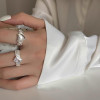 Literary retro sugar cube irregular ring set ins design niche temperament high-end personalized index finger ring