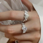 Literary retro sugar cube irregular ring set ins design niche temperament high-end personalized index finger ring