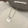 Little monster smiley face necklace for women summer 2023 new niche design simple temperament clavicle chain