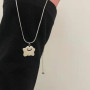 Little monster smiley face necklace for women summer 2023 new niche design simple temperament clavicle chain
