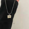 Little monster smiley face necklace for women summer 2023 new niche design simple temperament clavicle chain