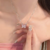 ins light luxury style pink butterfly necklace necklace for women sweet and girly hollow butterfly pendant clavicle chain gift
