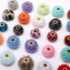 Polyester through hole imitation teddy rabbit fur mink fur ball separated beads hand string beads diy mobile phone chain jewelry material accessories