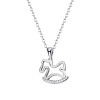 Fairy tale wooden horse necklace for women, cute literary and creative clavicle chain, small childlike pendant, pony necklace, free shipping