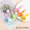 Colorful five-pointed star fur ball small fresh keychain pendant colorful plush ball jewelry accessories bag pendant wholesale