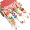 Monochrome acrylic large hole digital letter beads accessories diy handmade mobile phone chain bag decoration pendant material