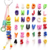 Monochrome acrylic large hole digital letter beads accessories diy handmade mobile phone chain bag decoration pendant material