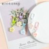 New cute plaid flower keychain door buckle hanging decoration small fresh bag jewelry DIY accessories pendant wholesale
