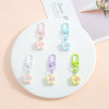 New cute plaid flower keychain door buckle hanging decoration small fresh bag jewelry DIY accessories pendant wholesale
