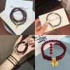 [Pack of Four] New Chinese Style National Style Bracelet Dragon Backbone Xuanwu Yaoye Handmade Coiled Dragon Glass Beads Black Retro