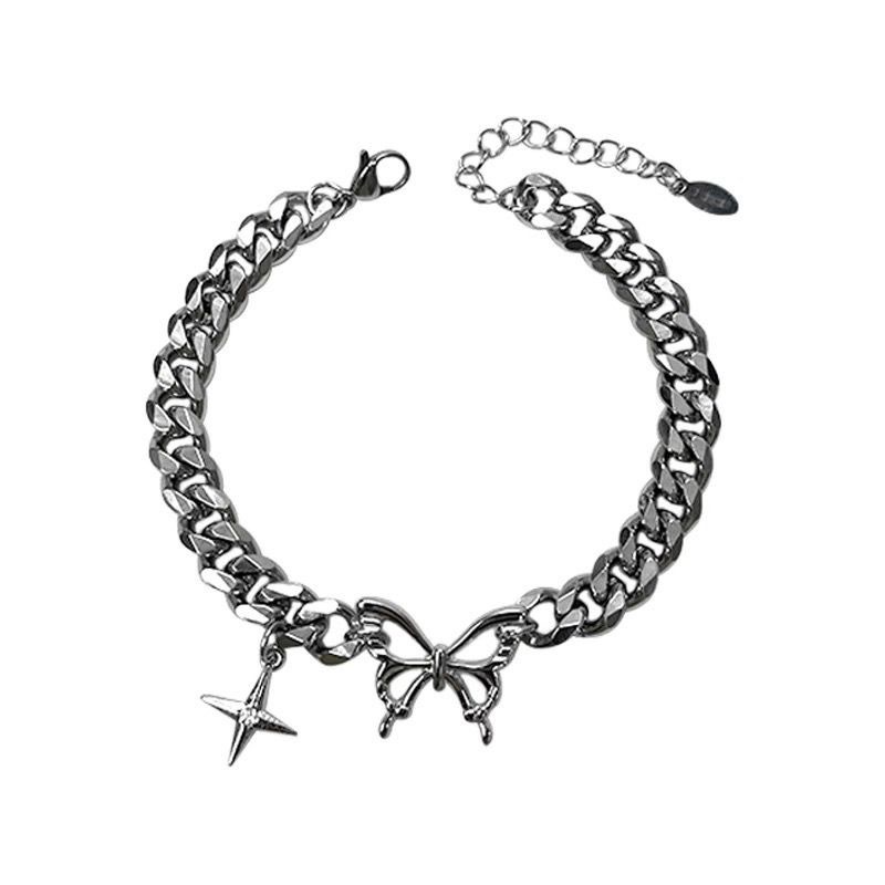New sweet and cool hip-hop butterfly bracelet niche design starburst hip-hop punk trendy cool Hong Kong style bestie bracelet for women