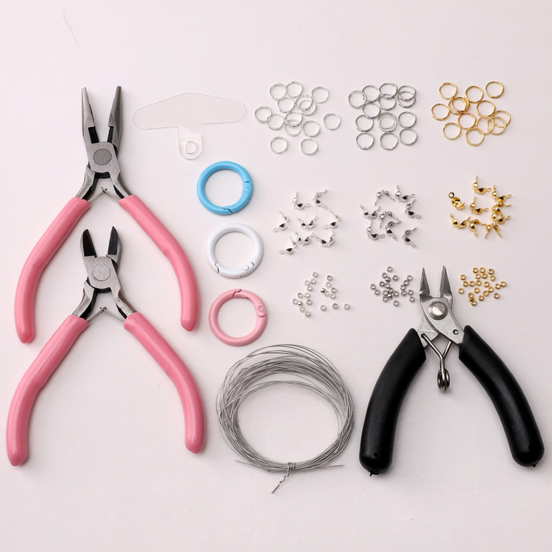 1 set of novice mobile phone chain material package positioning beads buckle double circle beads handmade diy bracelet necklace jewelry accessories