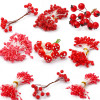 Various styles of simulated flower cores, chiffon flowers, stamens, small fruit handmade diy materials, flower loose accessories