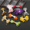 Various styles of simulated flower cores, chiffon flowers, stamens, small fruit handmade diy materials, flower loose accessories