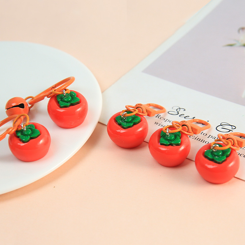 New Persimmon Keychain Ring Persimmon Ruyi Creative Pendant Men's and Women's Bag Pendant Holiday Gift Ornament Wholesale