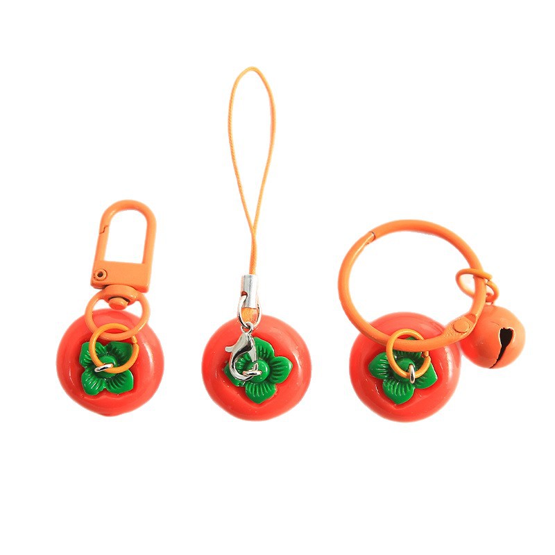 New Persimmon Keychain Ring Persimmon Ruyi Creative Pendant Men's and Women's Bag Pendant Holiday Gift Ornament Wholesale