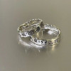 Minimalist graffiti wavy edge ring female ins niche design versatile exquisite fashion pacha dog ring