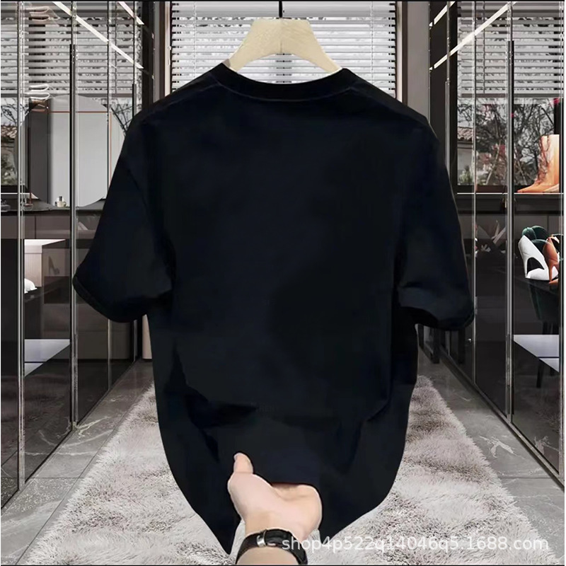 Cross-border cotton American handsome heavyweight short-sleeved T-shirt for young men and women summer ins fashion brand street loose round neck