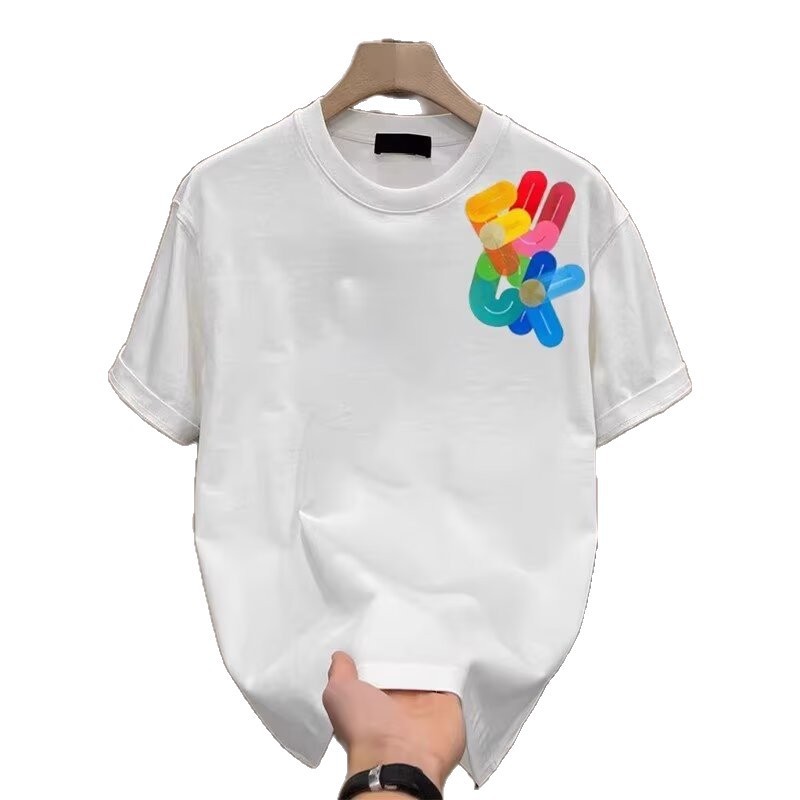 European cotton American handsome heavyweight short-sleeved T-shirt for young men and women summer ins fashion brand street slim fit and versatile