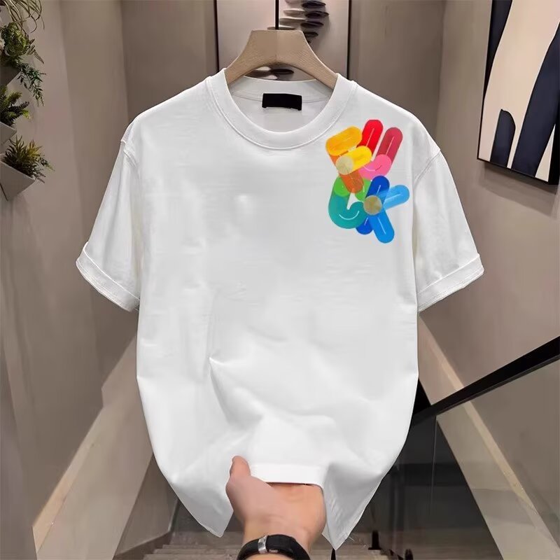 European cotton American handsome heavyweight short-sleeved T-shirt for young men and women summer ins fashion brand street slim fit and versatile