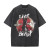 230g European size cross-border Men Clothing Acied Washed Tee Shirt Rock Band