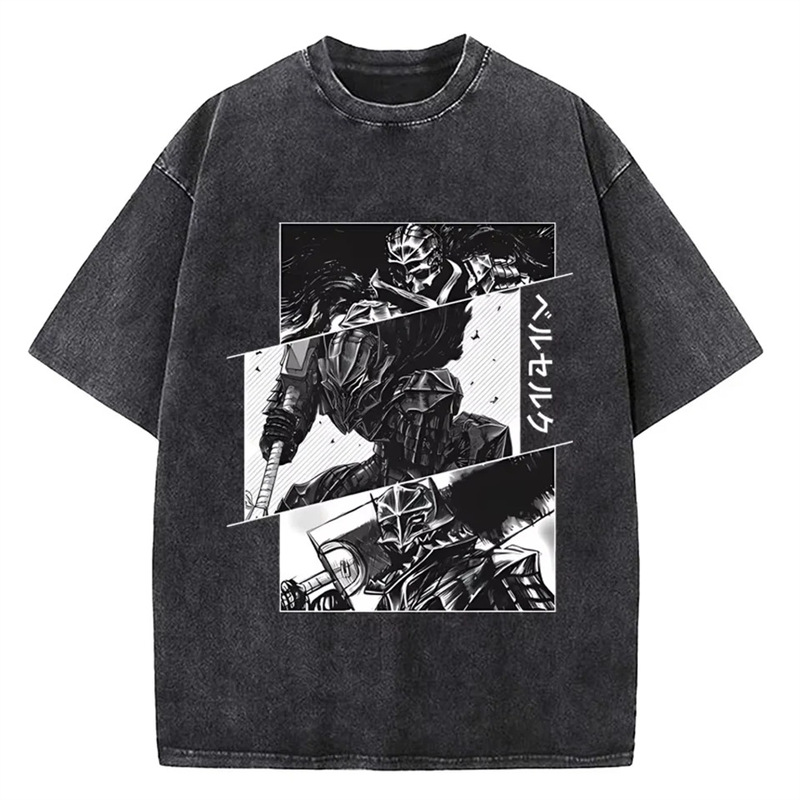 European size 230g cotton 2026 Trendy Anime Berserk Logo Graphic Printed T S