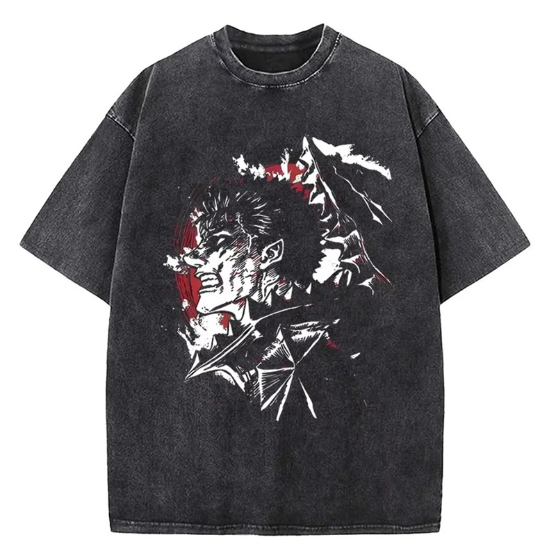 European size 230g cotton 2026 Trendy Anime Berserk Logo Graphic Printed T S