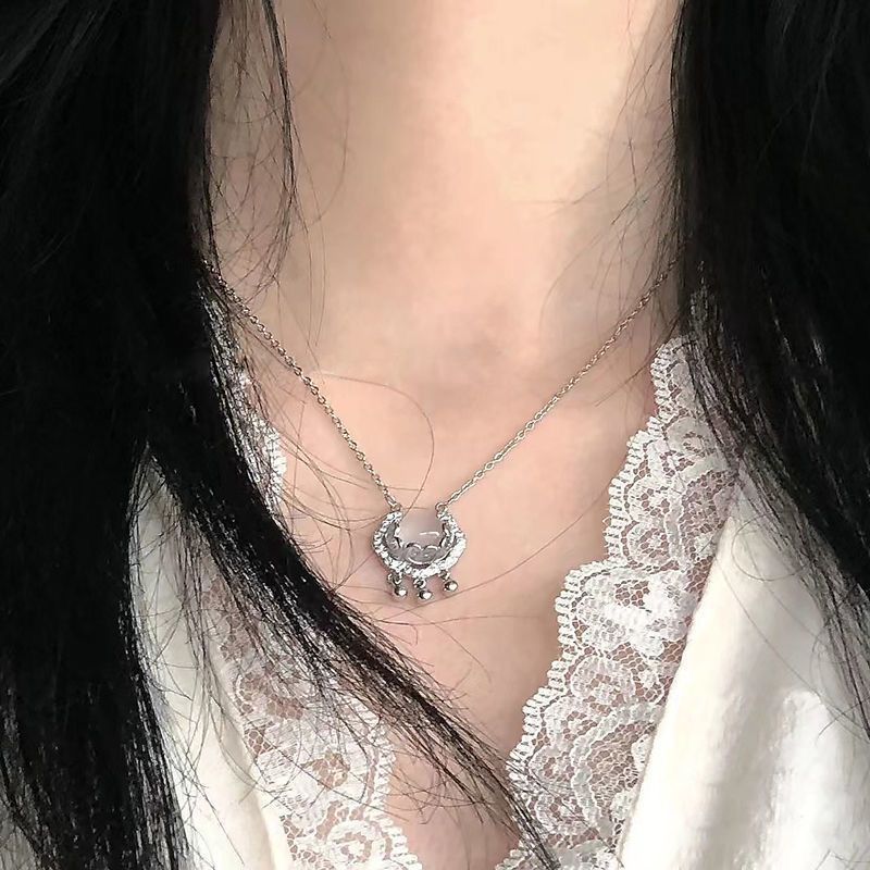 New style national style auspicious cloud lock necklace peace auspicious light luxury niche Chinese design women's clavicle chain