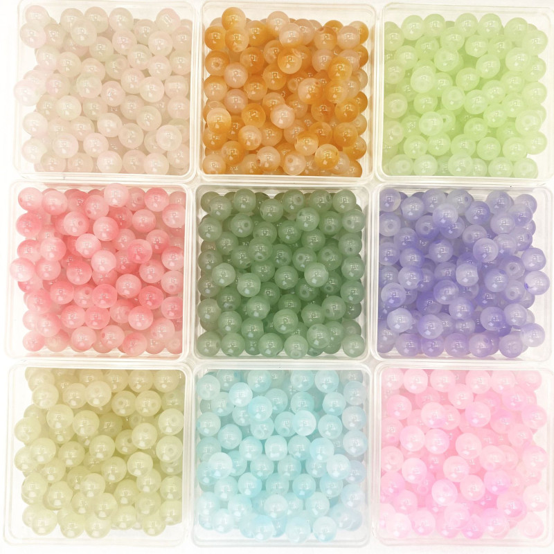 Glass beads loose batch diy glass beads crystal bracelet beads handmade loose beads bracelet jewelry accessories beads