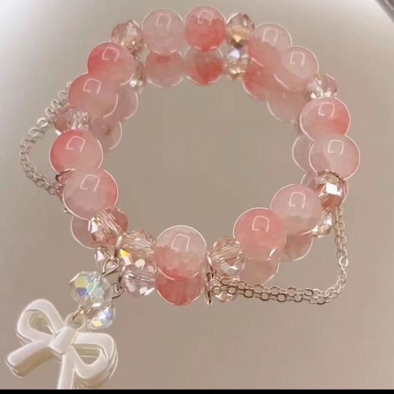 [100 Boxed Wholesale] Night Market Temple Fair Exhibition Stall Bracelet Glazed Glass Hand Decoration New Chinese Style Popular Style