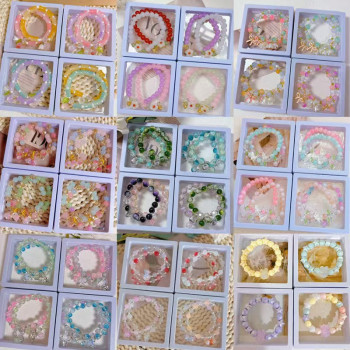 [100 Boxed Wholesale] Night Market Temple Fair Exhibition Stall Bracelet Glazed Glass Hand Decoration New Chinese Style Popular Style