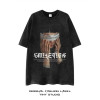 230g European size cross-border American trendy retro Yabi style washed short-sleeved T-shirt for men and women oversize couple loose