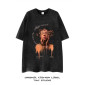230g European size cross-border American trendy retro Yabi style washed short-sleeved T-shirt for men and women oversize couple loose