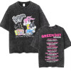 Cross-border 230g cotton Washed Vintage Punk Band Green Day T Shirts Men