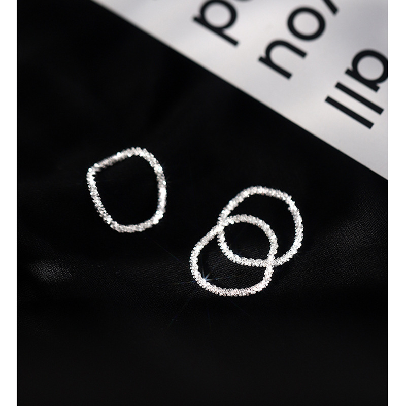 Korean version of sparkling silver ring women's baby's breath ring new niche plain ring ins index finger ring