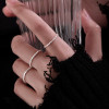 Korean version of sparkling silver ring women's baby's breath ring new niche plain ring ins index finger ring
