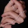 Korean version of sparkling silver ring women's baby's breath ring new niche plain ring ins index finger ring