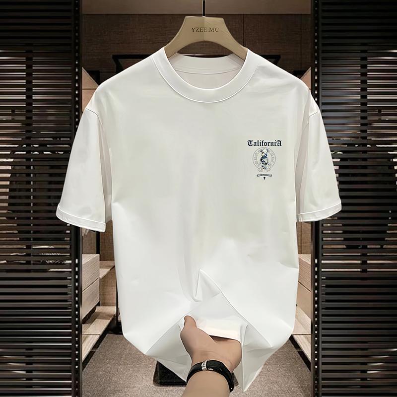 European code cross-border trendy brand American simple fashion half-sleeved T-shirt men's loose heavyweight versatile light luxury high-end short