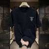 European code cross-border trendy brand American simple fashion half-sleeved T-shirt men's loose heavyweight versatile light luxury high-end short