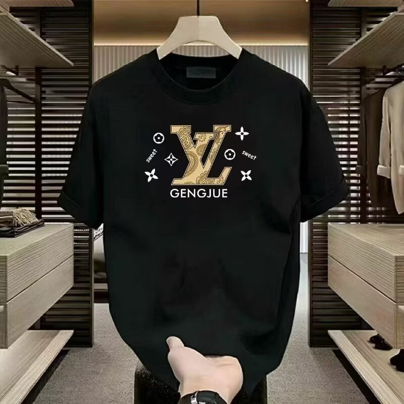 Cross-border cotton American retro trendy brand casual versatile short-sleeved T-shirt men's summer new style heavy loose lazy style