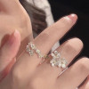 [Blooming Flowers] Camellia bestie ring niche design light luxury simple temperament open adjustable ring