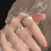 [Blooming Flowers] Camellia bestie ring niche design light luxury simple temperament open adjustable ring