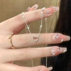 Love necklace women's light luxury niche high-end design sweet girl heart versatile ins clavicle chain wholesale