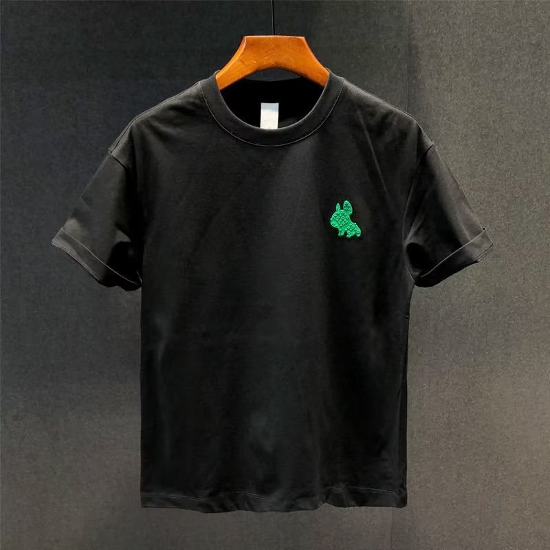 Cross-border cotton men's short-sleeved T-shirt 2026 summer new men's trendy casual Korean style round neck printed short-sleeved t-shirt