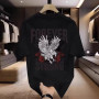 European code cross-border cotton heavyweight national trend new fashion brand pure cotton printed men's short-sleeved T-shirt summer popular trendy break