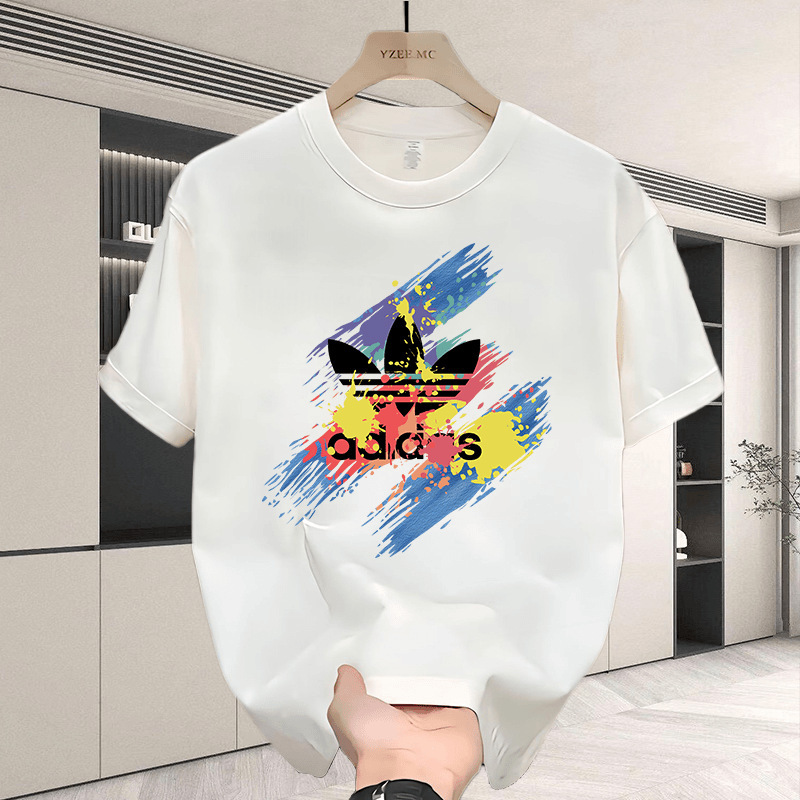 Cross-border European code [Ole] fashion brand heavyweight high-quality versatile printed short-sleeved boys' summer round neck loose