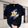 Cross-border European code [Ole] fashion brand heavyweight high-quality versatile printed short-sleeved boys' summer round neck loose