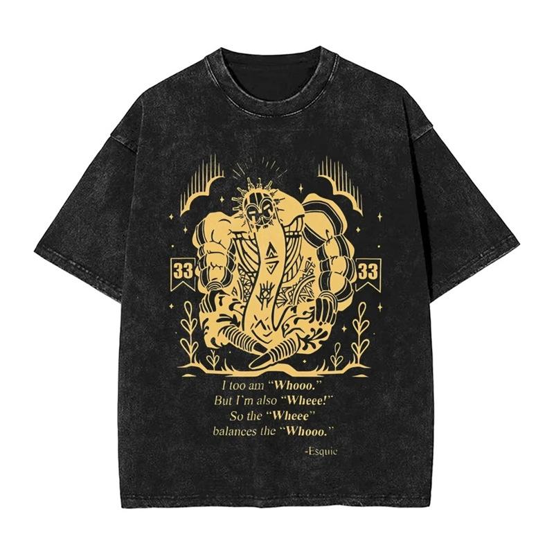 European size 230g cotton Clair Obscur Expedition 33 Washed T Shirts Streetw