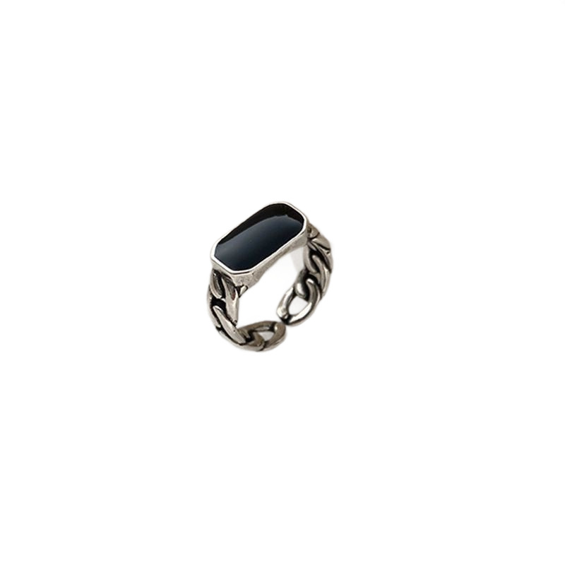 Sweet and cool love mosaic letter ring women's fashion personalized ring ins niche index finger ring